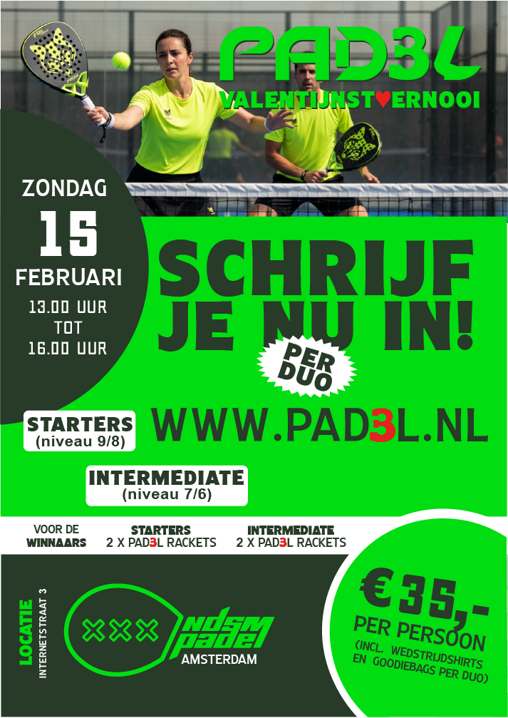 Valentijnstoernooi 15 februari - NDSM Padel